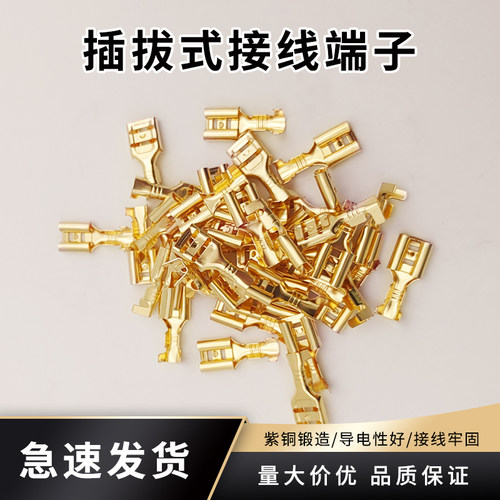 紫铜C45接头插针接线端子空开空气开关插片针式线鼻子连接器压接