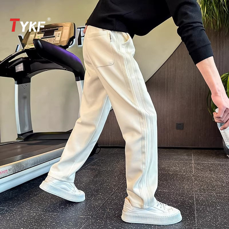 潮牌加绒加厚卫裤男士2025新款冬季男裤超好看直筒运动休闲裤男款