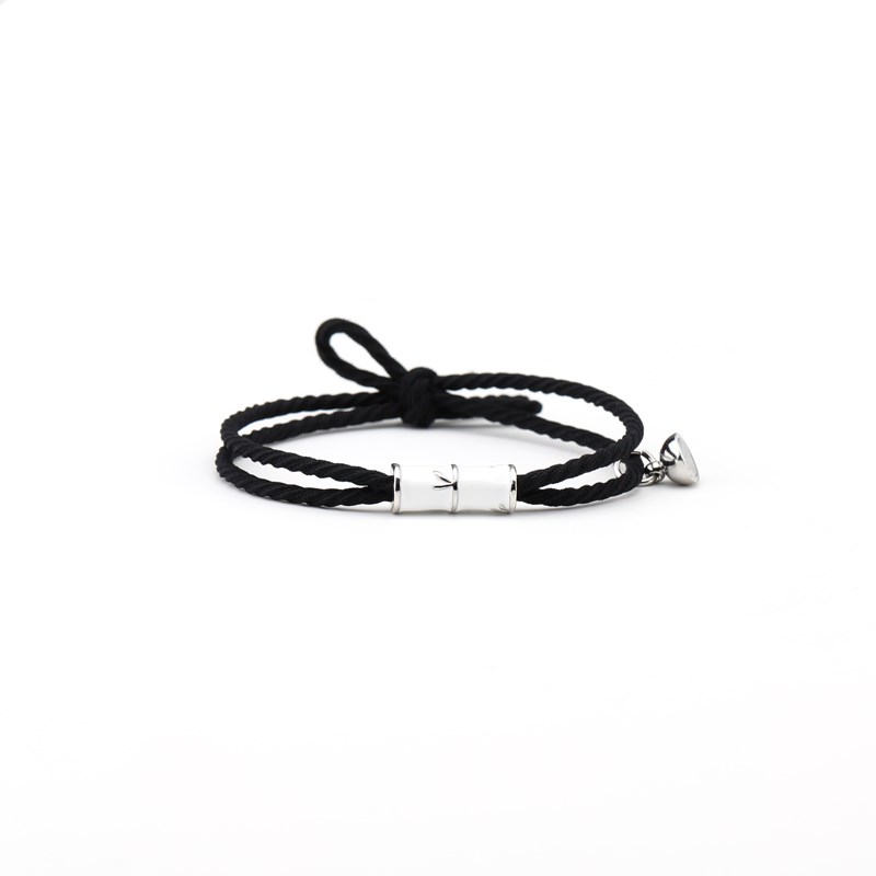 竹定情侣手链小皮筋送给男朋x友戴手腕发圈头绳女发绳可调节不勒