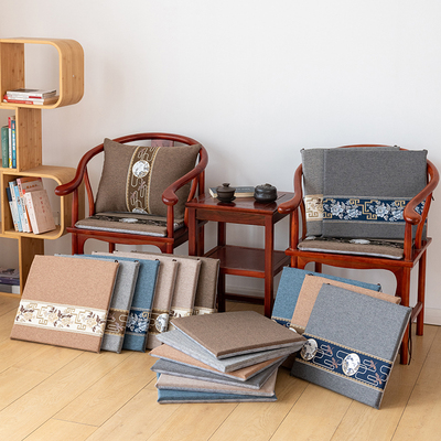 中式实木餐椅坐垫红木沙发垫太师椅圈G椅餐椅海绵垫防滑可拆洗定