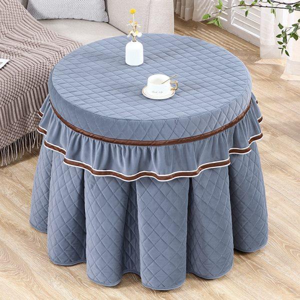 新款圆桌套夹棉桌布餐厅饭店加厚圆形烤火罩纯色布艺简约圆形裙摆,居家布艺,烤火罩,淘宝优惠券,粉丝福利购,淘宝优惠卷
