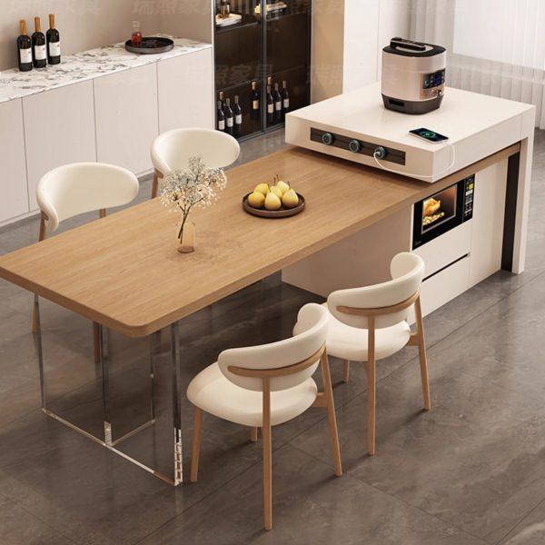 客厅开放式北欧现代简约轻奢烤箱厨房悬浮感原木风岛台餐桌一体,住宅家具,岛台餐桌,淘宝优惠券,粉丝福利购,淘宝优惠卷