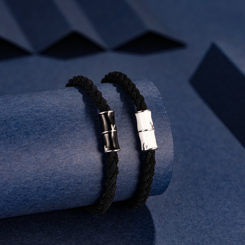 竹定情侣手链一对送给男朋u友的小皮筋编织头绳女手绳两用原创设