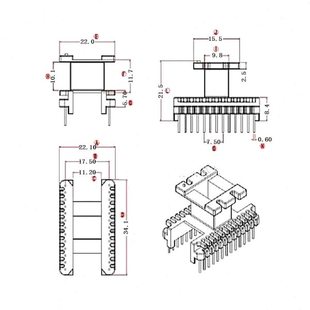 EE28干式高频变压器磁芯 骨架立式13+13针 10套/包 2826