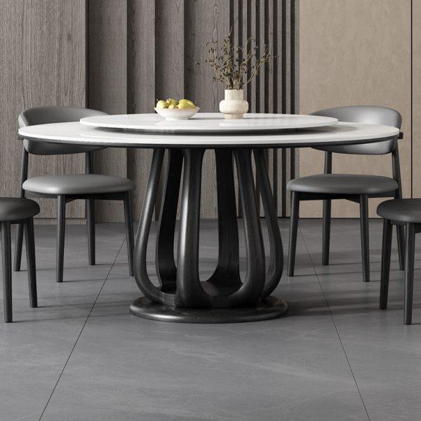 岩板餐桌椅组合 家用小户型现代简约北欧实木圆形饭桌大理石圆桌,住宅家具,岩板餐桌,淘宝优惠券,粉丝福利购,淘宝优惠卷