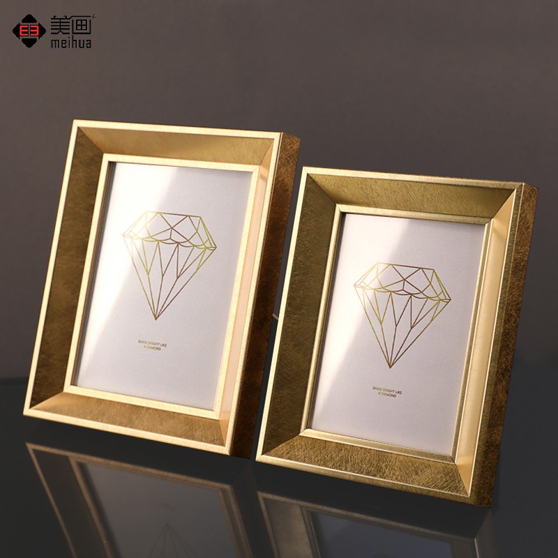 金色轻奢相框摆台相框架创意s北欧式现代简约6 7 8 10寸照片框组