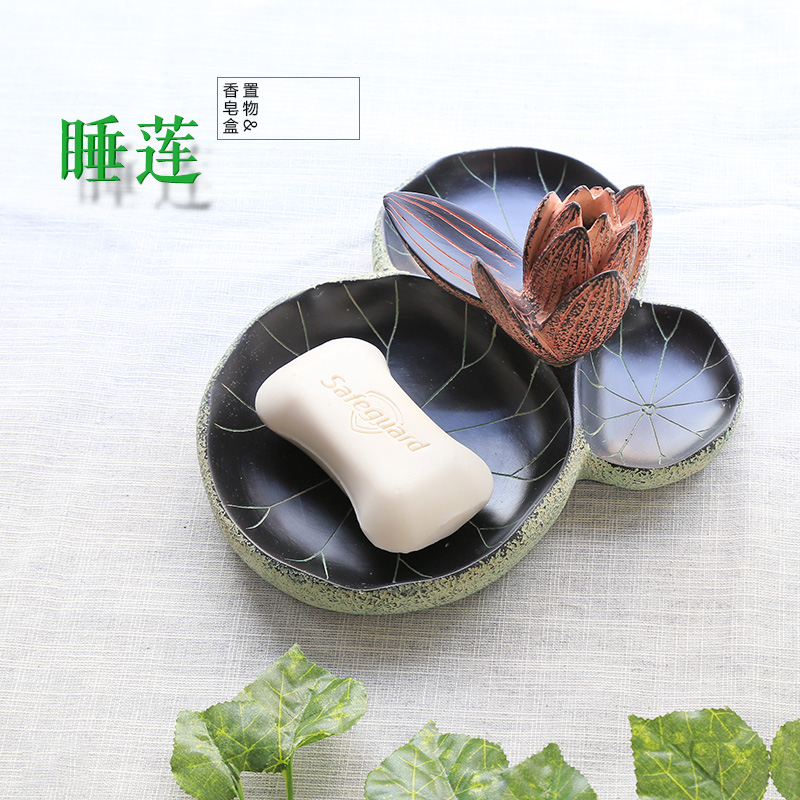 新中式创意浴室卫生间用品置物架手工F装饰品摆件艺术肥皂香皂盒