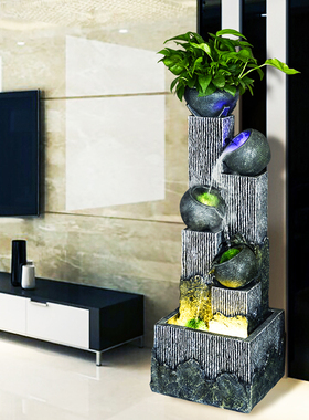 假山流水喷泉庭i院现代创意客厅家居装饰品电视柜摆件乔迁新居礼