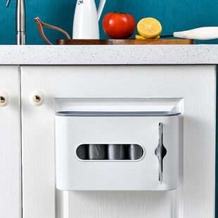 A3127垃圾袋收纳盒塑料袋收纳盒免打孔壁挂式厨房墙壁抽取盒子