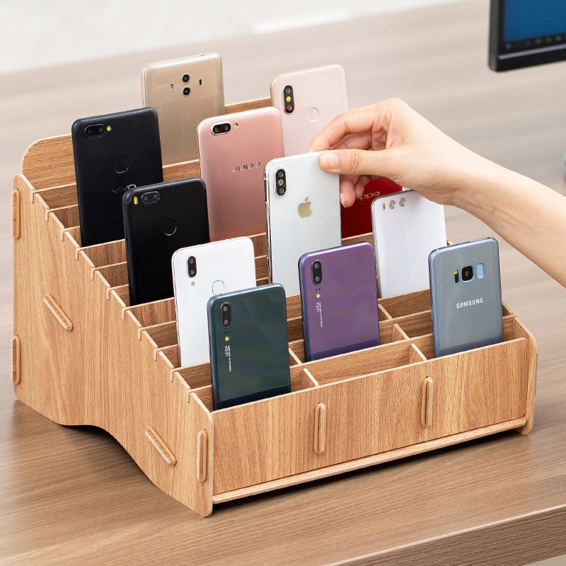 放手机收纳盒盒子收纳桌面多格收手机壳收纳架存T放盒剧本杀线索