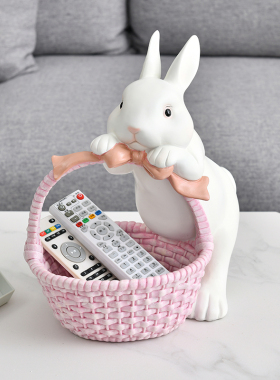 创意家居饰品可爱兔钥匙收纳摆件客厅酒柜装饰品玄U关门口鞋柜摆