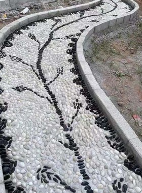 50斤白色抛光鹅卵石大小鹅软石雨花石原石庭院R阳台铺路铺地白石