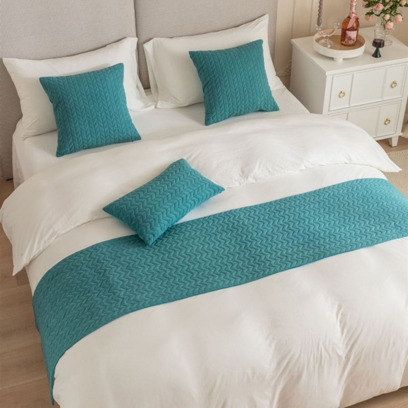 高端现代可及豪华k麦穗图案B&B酒店床旗床上毛巾枕头纯色床上毯子