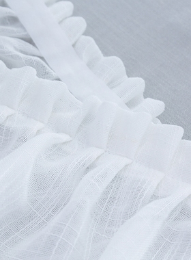 透光不透人纱窗帘免打孔魔术贴自粘式G白色飘窗隔断小短帘阳台纱