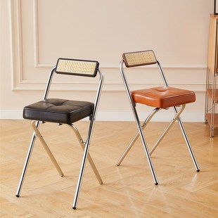 藤编吧台椅高椅极有家中古家用新款软G包酒吧椅折叠高脚凳子靠背