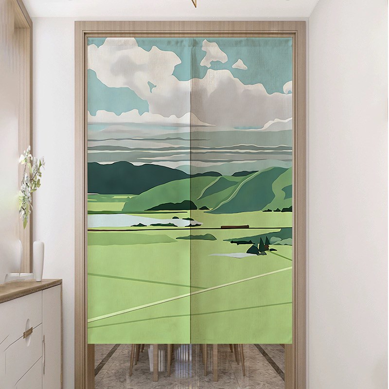 简约北欧布艺门帘定制p日系小清新卧室装饰挂帘卫生间隔断遮挡半