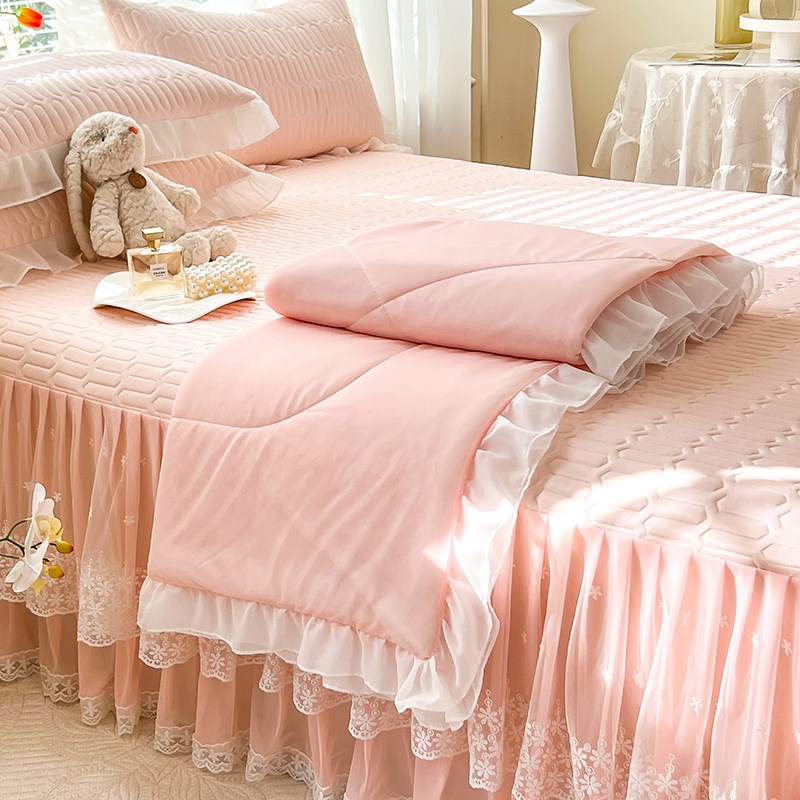 夏季乳胶凉席床裙床单四件套y席梦思防滑床罩空调软席夏凉被夏被