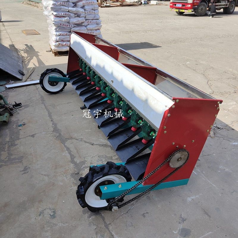 新撒肥机不c锈钢撒肥机械农用四轮拖拉机背负式地轮链条传动施肥