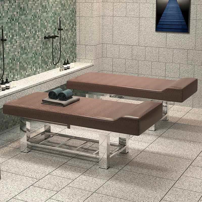 不锈钢美容床美容院专用按摩床推拿床带洞L熏蒸床纹绣床搓背搓澡