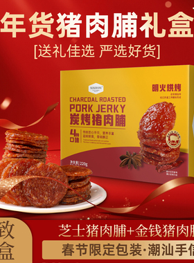 芝士猪肉脯潮汕特产追剧解馋零食春节年货伴手礼盒送礼长辈走亲戚