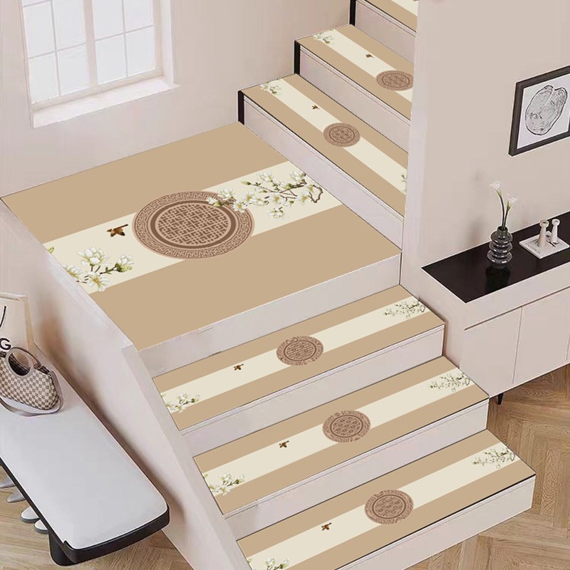 中式楼梯踏步垫可擦洗阶梯式防滑台阶满铺免N洗地毯山水可定制地