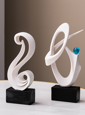 轻奢高档凤羽抽象艺术摆件家居客厅电视柜K酒柜办公室高级感装饰