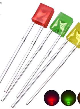 234方形红灯雾状蓝光绿光黄色高亮指示灯短脚led灯珠发光二极管