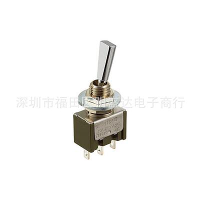 NKK开关M-2012E 摇臂开关M2012ES4W01 扁柄 3脚2档 ON-ON 电流6A