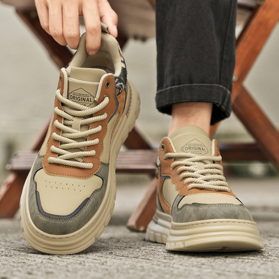 高帮鞋轻便厚底工装马丁靴男款