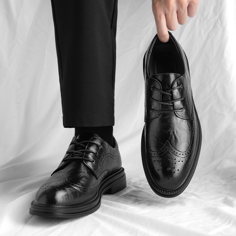 商务正装布洛克雕花男士休闲皮鞋