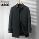 啄木鸟商务风中长款 外套中年商棉袄 风衣式 翻领棉衣男2025冬季 新款