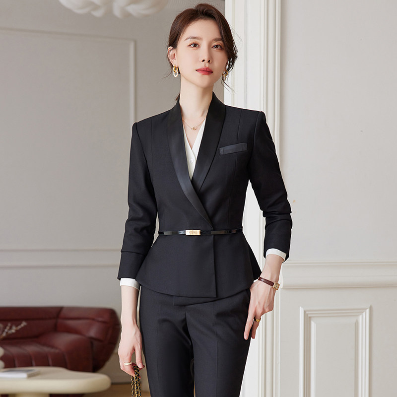 高端职业装女套装春秋气质收腰西装套裤商务风职场正装LQ