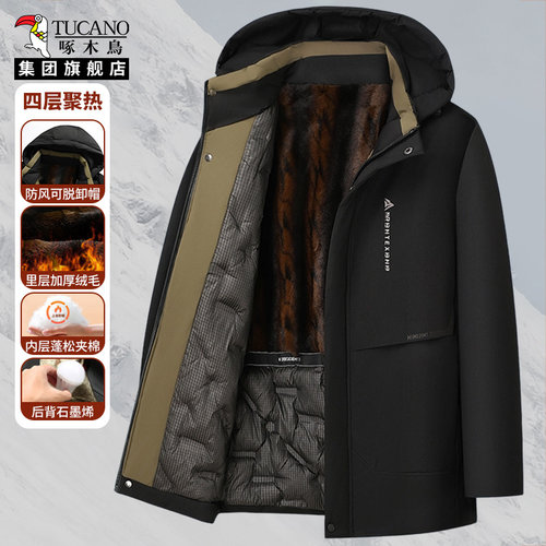 张铁林同款啄木鸟保暖棉服外套