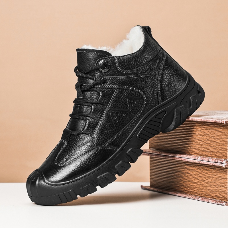 棉鞋男款冬季加绒保暖雪地靴羊毛