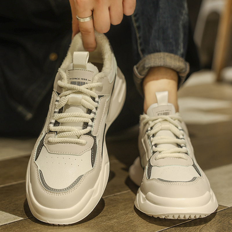 加绒运动鞋男士休闲加厚保暖棉鞋