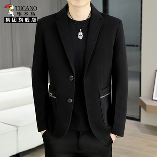 单西上衣青年小西装 啄木鸟秋冬新款 修身 休闲西服潮流韩版 外套 男士