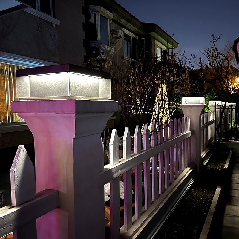 太阳能柱头灯户外门柱灯别墅v庭院灯大门两侧柱子地灯围墙灯接电