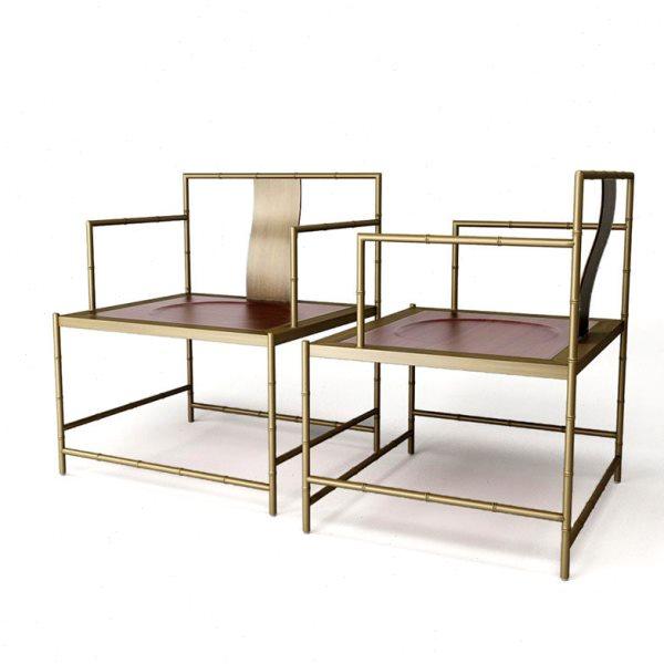 新中式品质现代古铜不锈钢休闲太师椅圈椅金属定制家具古典奢华型,住宅家具,圈椅,淘宝优惠券,粉丝福利购,淘宝优惠卷