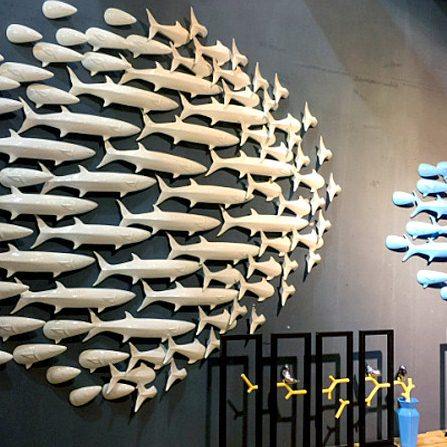 创意沙发背景墙立体陶瓷箭鱼壁饰墙饰家居玄关群鱼装饰挂件挂饰,家居饰品,壁饰,淘宝优惠券,粉丝福利购,淘宝优惠卷