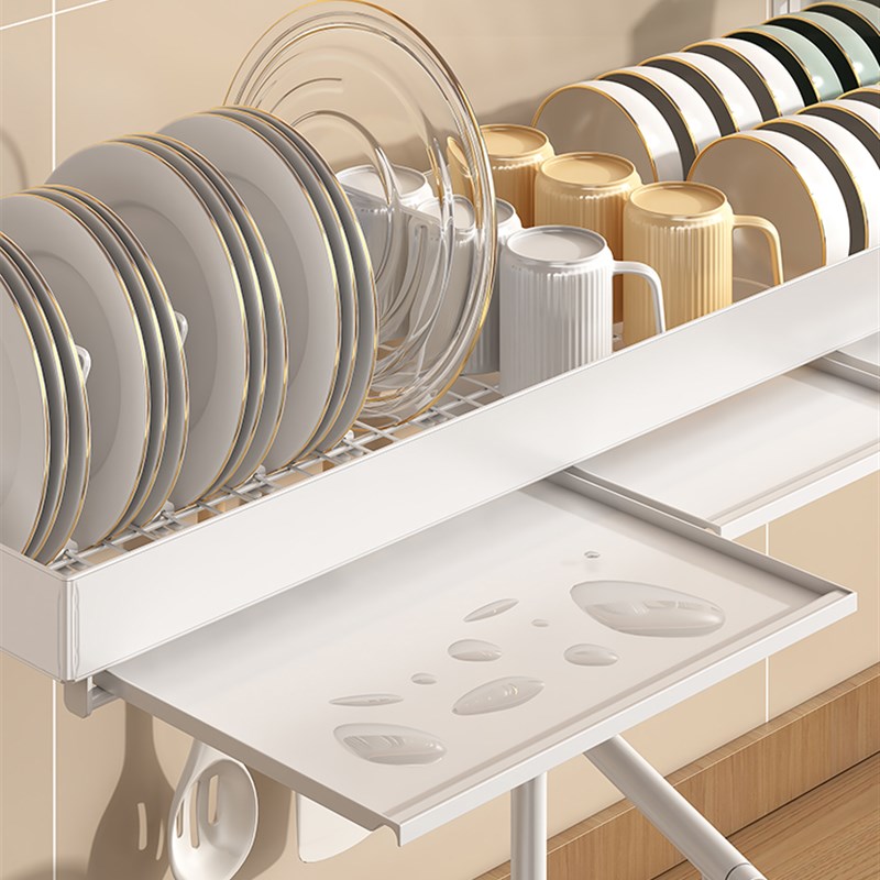 厨房窗台置物架壁挂式水池上方放碗架沥水架碗碟U盘子收纳架可定