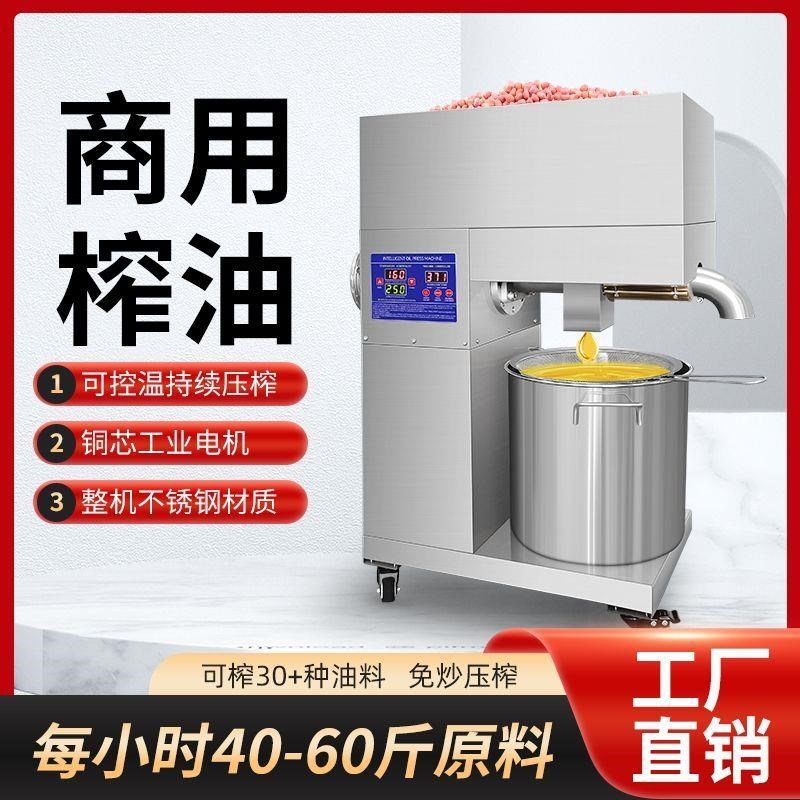 德国游侠D08大型不锈钢榨u油机电动智能冷热双榨商用榨油机移动摆