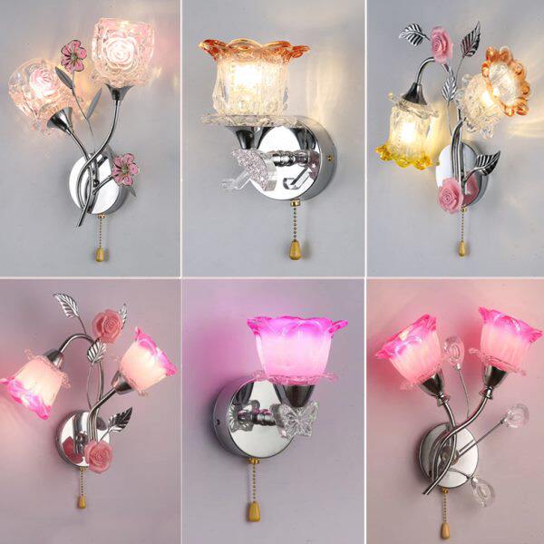 现代简约欧式水晶壁灯床头灯创意温馨卧室婚房主卧房间走廊楼梯墙