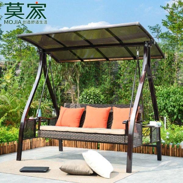 莫家户外秋千庭院花园阳台家用吊椅室外编藤铁艺三双人摇椅荡秋千,住宅家具,户外秋千,淘宝优惠券,粉丝福利购,淘宝优惠卷