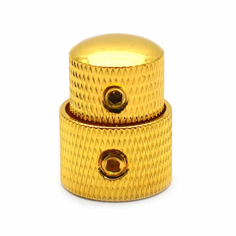 电吉他双层金属音量旋钮贝司双轴音色旋钮弦钮二层T电位器帽黑金