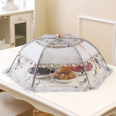 欧式折叠伞式菜罩食物罩饭菜罩餐桌罩防蝇罩三节花边大号菜罩,收纳整理,餐桌罩,淘宝优惠券,粉丝福利购,淘宝优惠卷