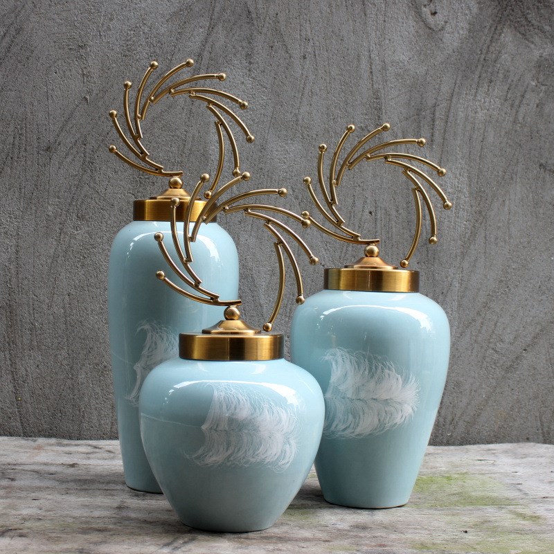 现代欧式陶瓷花瓶摆件客厅餐桌轻奢小清新家居R摆设插花瓶子装饰