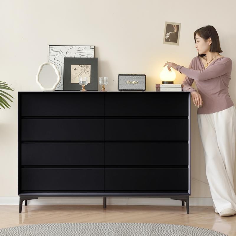 意式轻奢实木八斗柜卧室r网红储物柜客厅餐边柜主卧床尾抽屉收纳