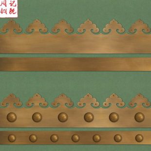 仿古木门铜条压条门环铜条大门包边铜如意花铜直条铜泡钉铜皮包门