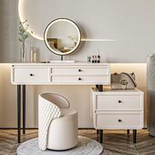 轻奢梳妆台斗柜一体卧室现代简约小户型化妆桌2023新款 小型床头柜