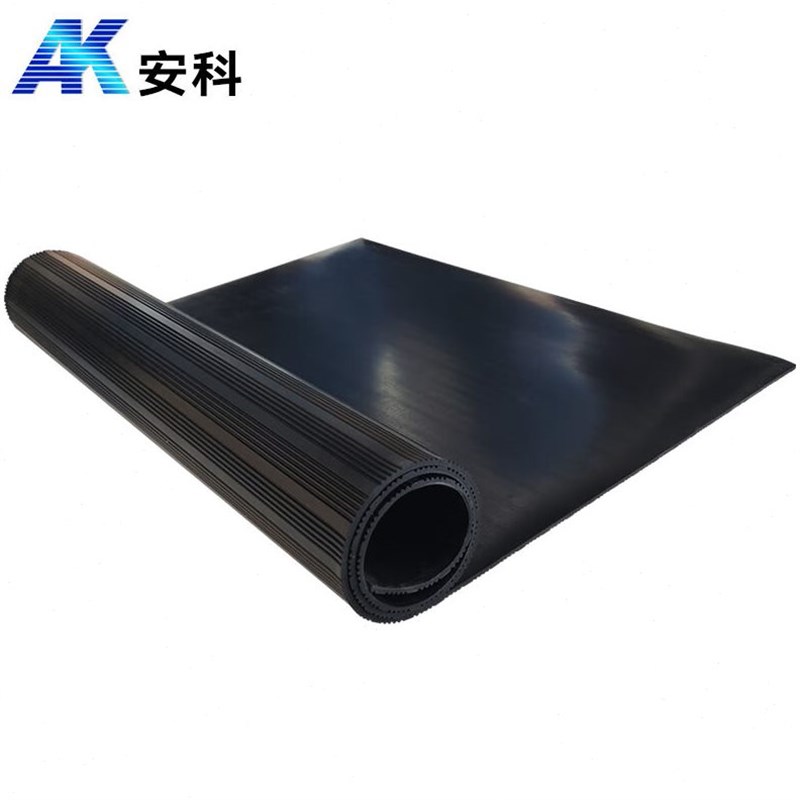 安科绝缘胶垫25kV8mm厚t1*5米/卷黑色条纹绝缘垫配电房绝缘橡胶垫